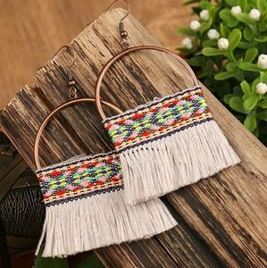 🍉5 for $25* Boho Tassel Hoop Earrings